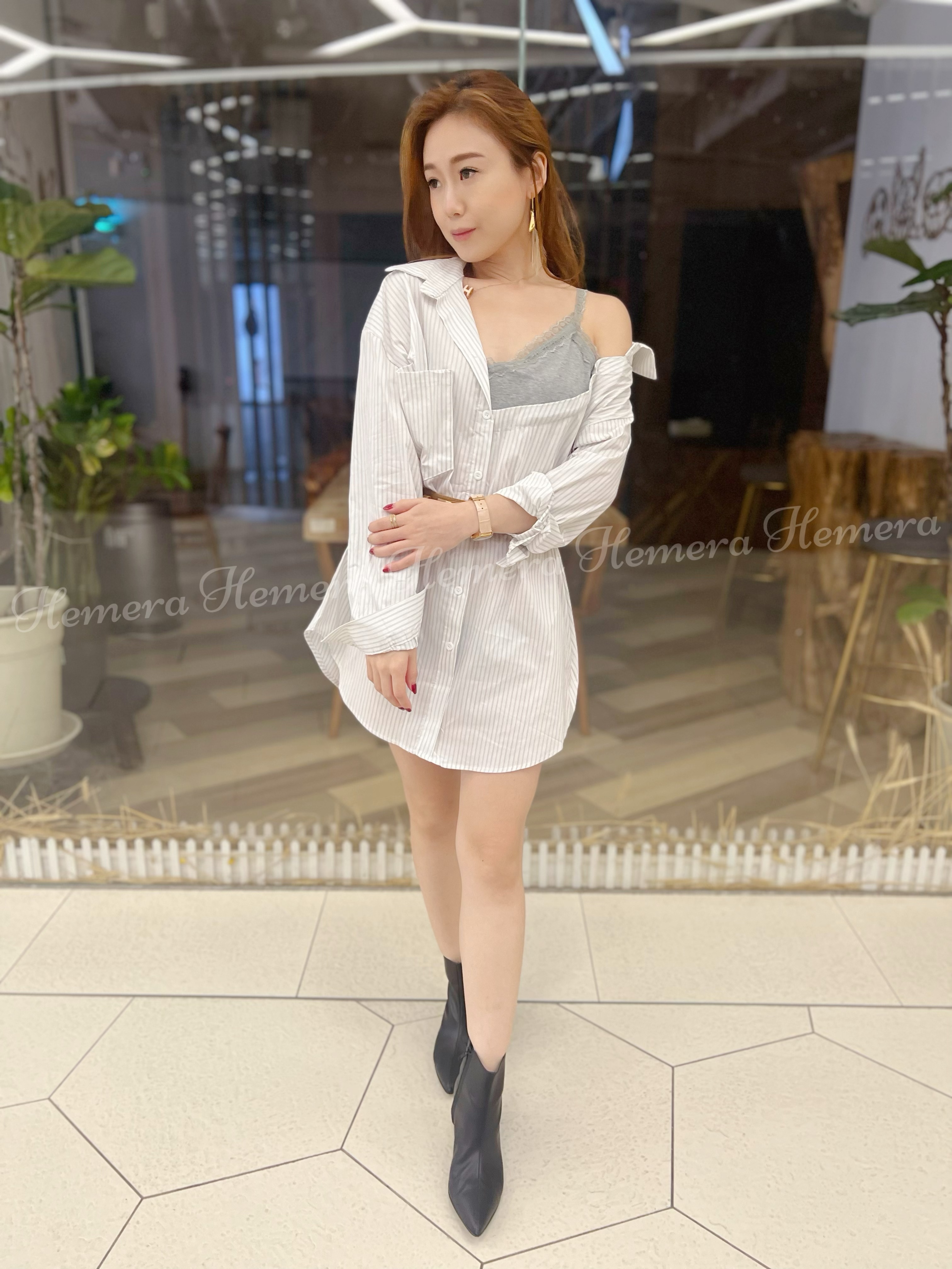 In Stock: Boyfriend Style Dress (Without Belt) DR22S0905