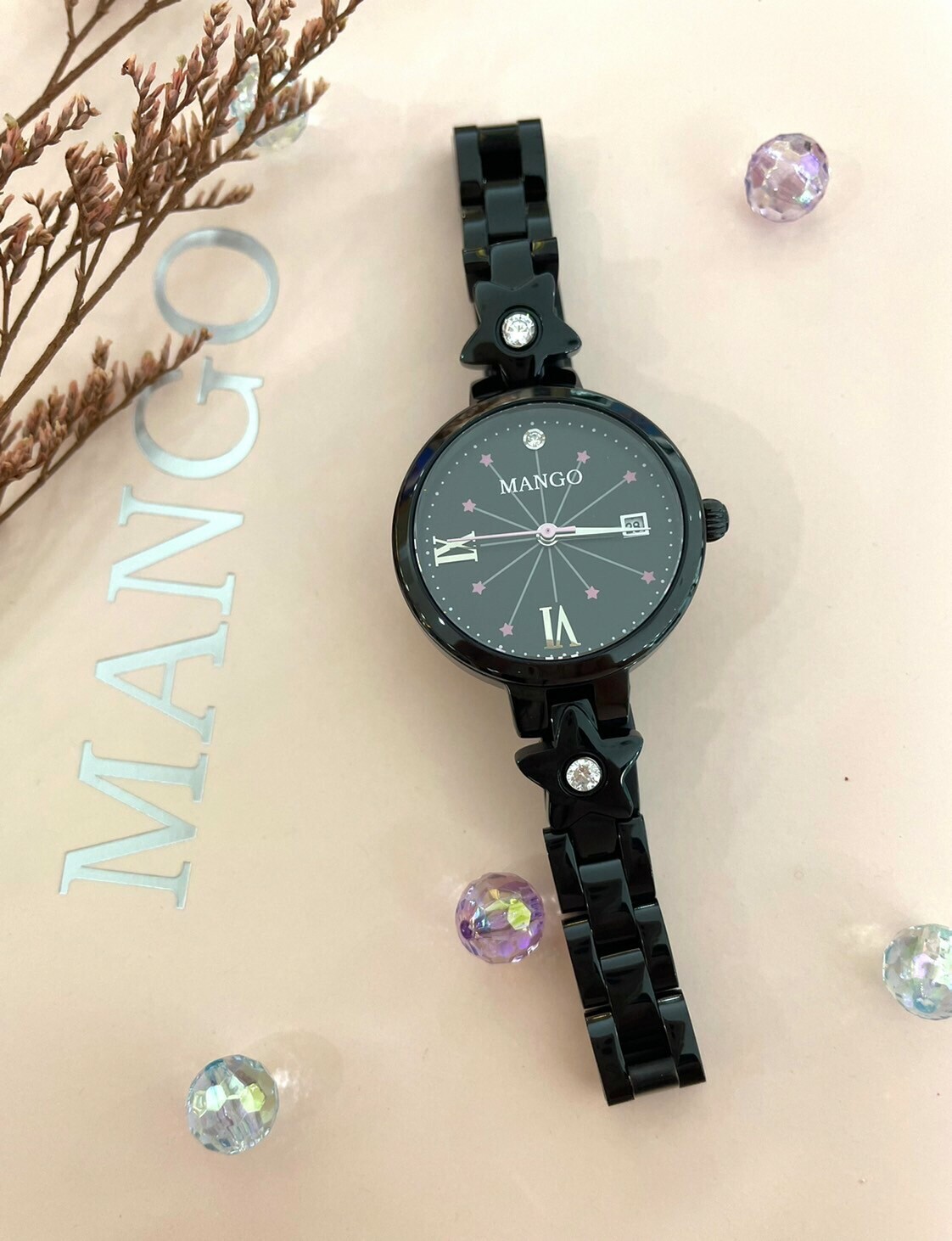 【MANGO】甜美星星造型腕錶 MA6728L-BK 28mm 現代鐘錶