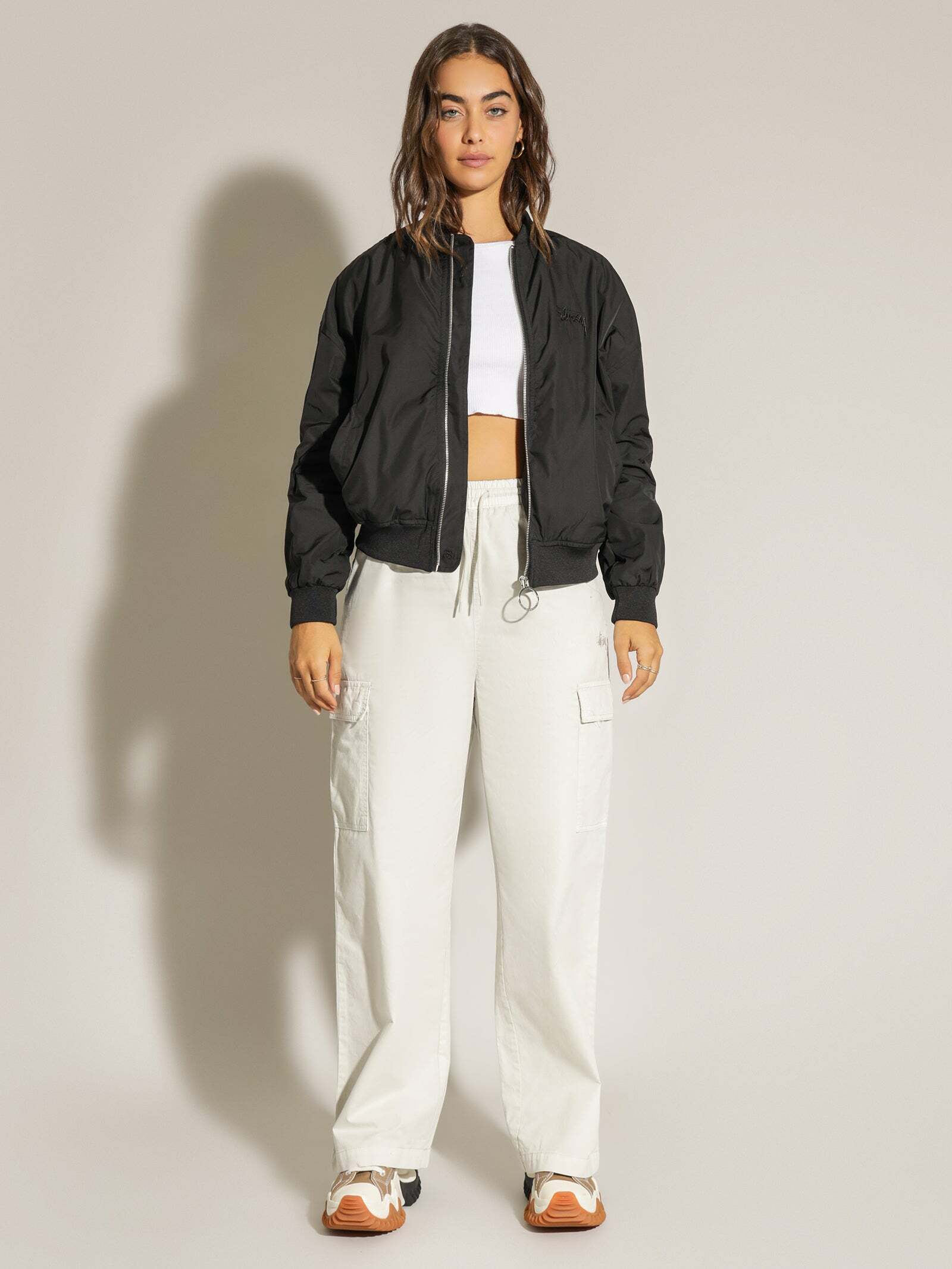 【吉米.tw】STUSSY 秋冬MA1拉鍊外套 防風 刺繡字體 黑 SEP LU