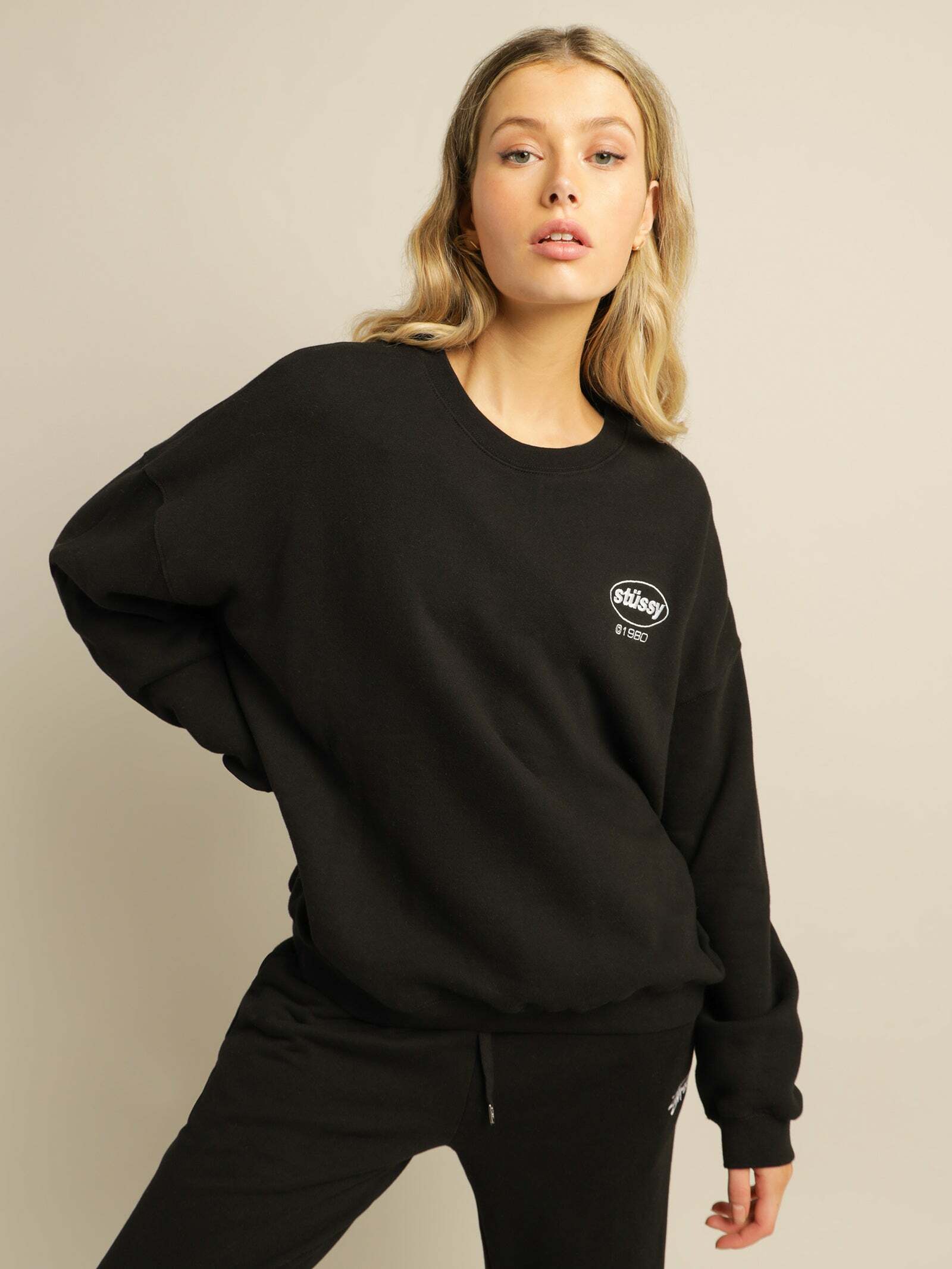 澳洲代購 STUSSY 秋冬新款 簡約文字 大學T 黑 SEP LU