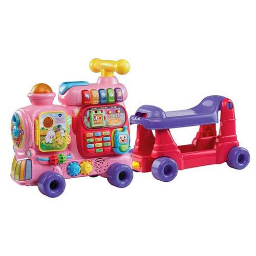 《 英國Vtech 》 4合1智慧積木學習車-粉