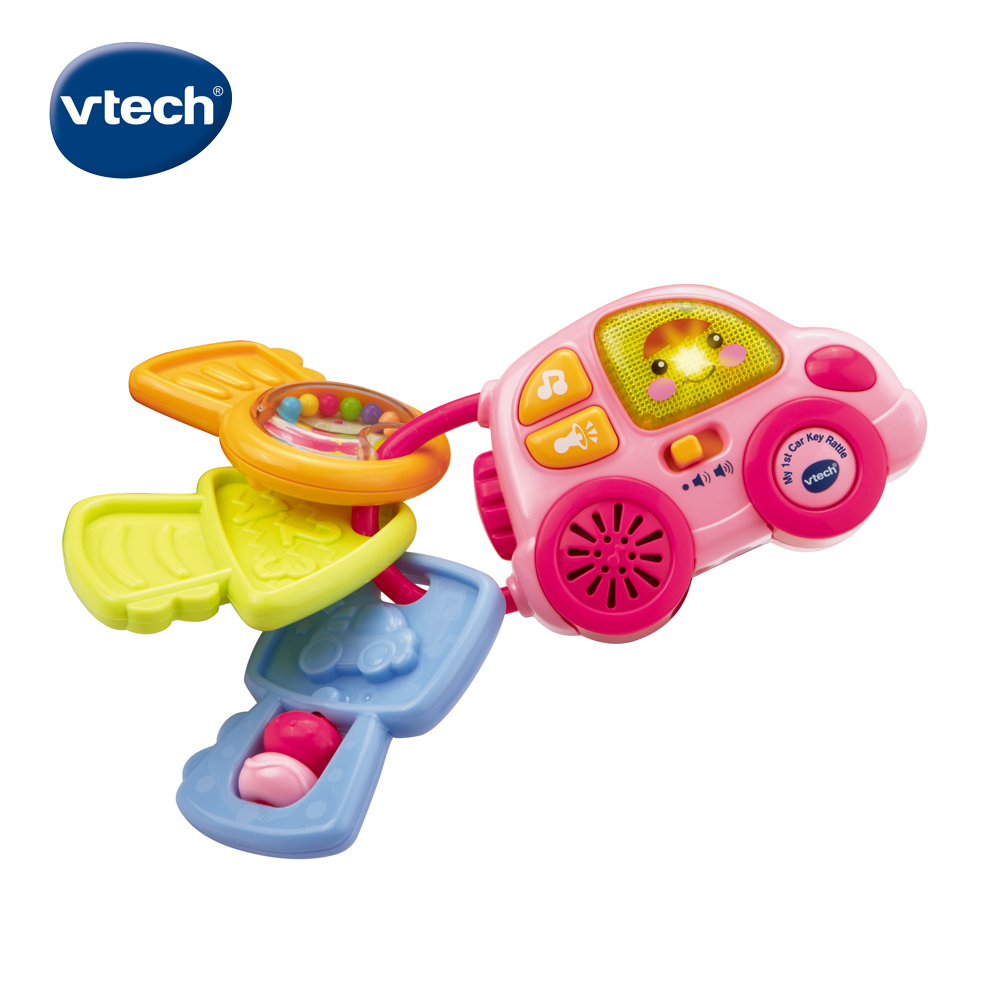 【 英國 Vtech 學習玩具 】聲光鑰匙小車 - 粉