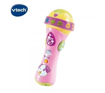 【英國 Vtech】歡唱學習麥克風-粉