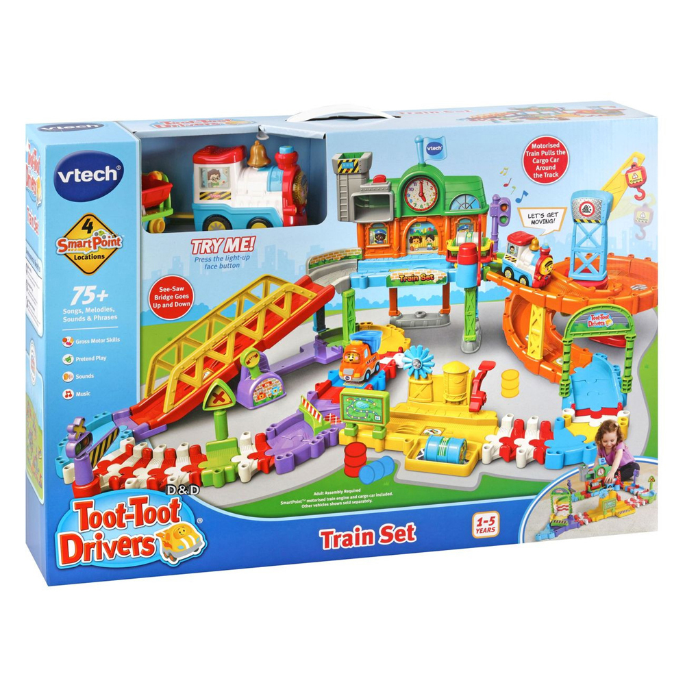 【英國 Vtech】嘟嘟車系列-皇家建築電動火車鐵道組