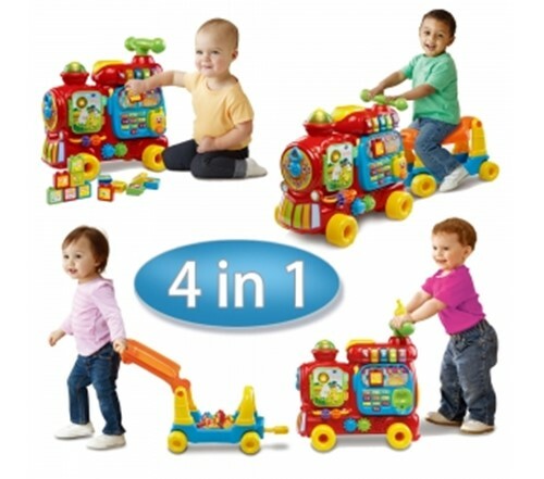 《 英國 Vtech 》4合1智慧積木學習車-紅