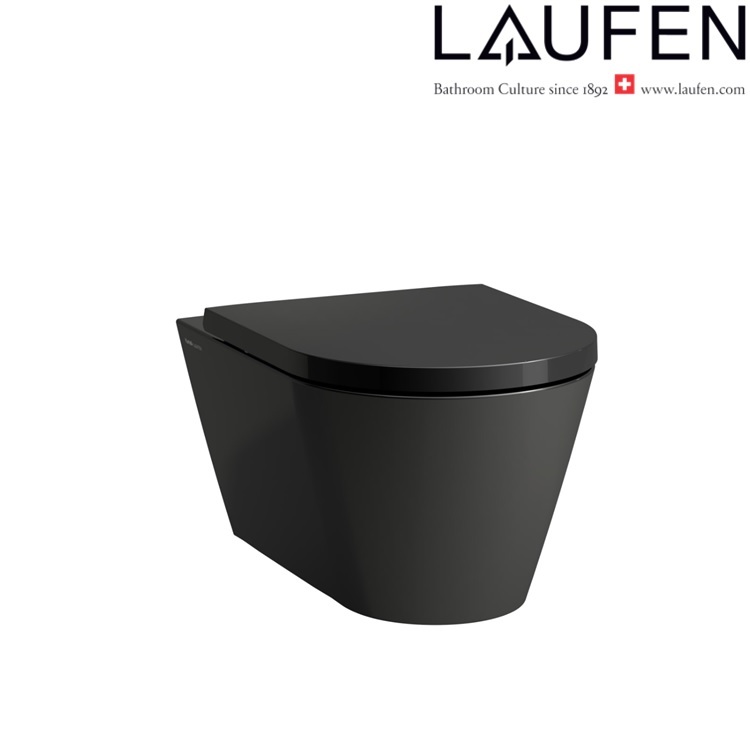 Laufen "Kartell by LAUFEN" 8.2033.7.716.000.1 + 8.9133.3.716.000.1 Rimless Wallhung Toilet (LCC) w/ Soft Closing Cover 