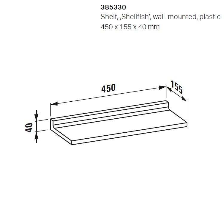 Laufen "Kartell by LAUFEN" 3.8533.0.093.000.1 450mm Shelf
