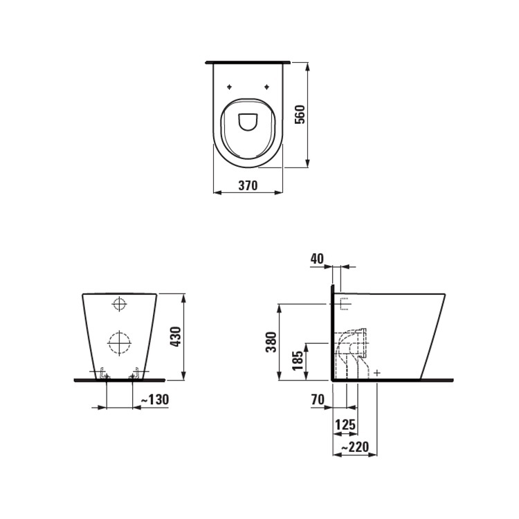 Laufen "Kartell by LAUFEN" 8.2333.7.400.000.1 + 8.9133.3.000.000.1 Rimless Floorstanding Toilet (LCC) w/ Soft Closing Cover