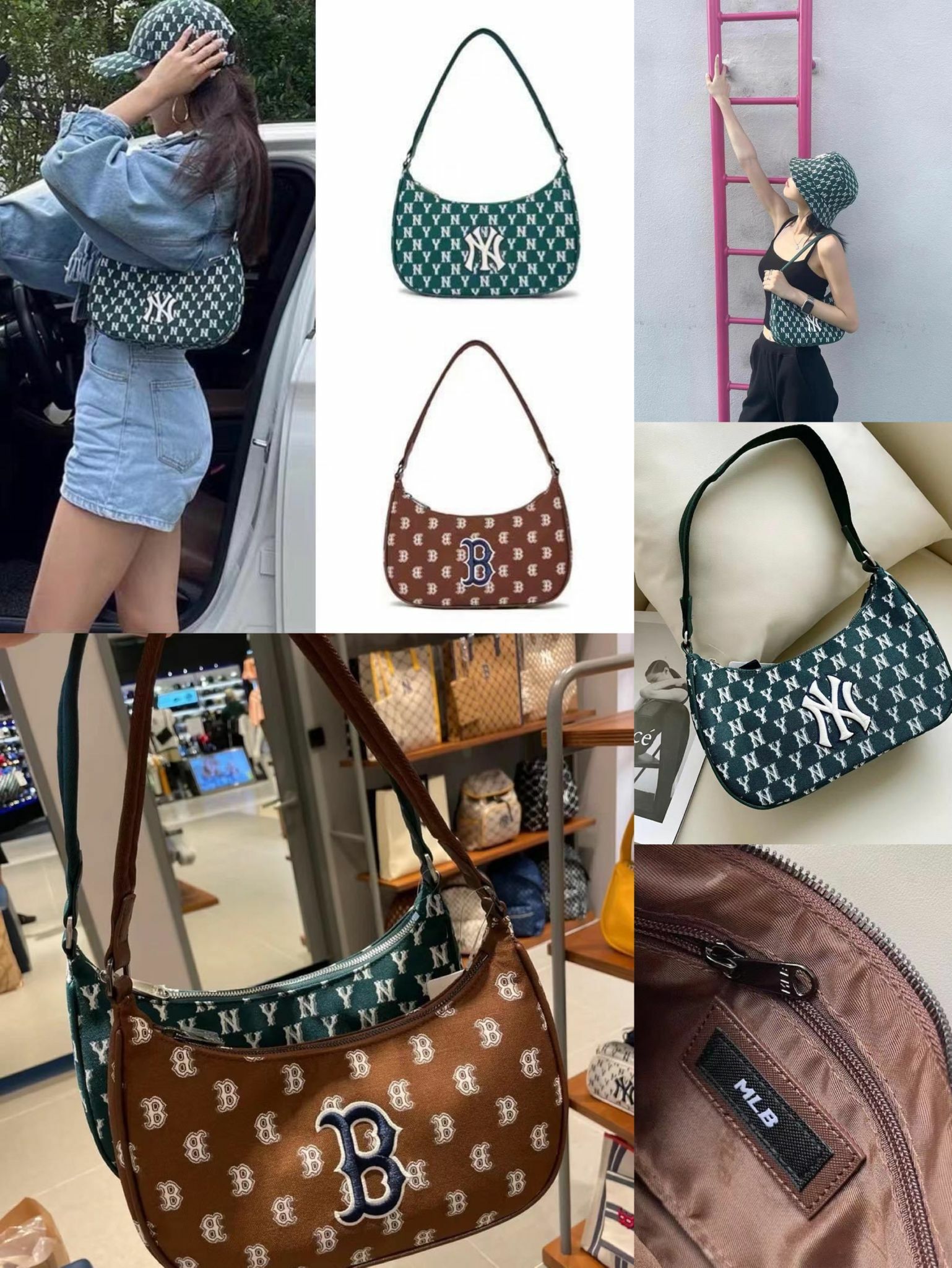 限定🇰🇷✨MLB Vintage Logo滿印花手袋👜-2203035