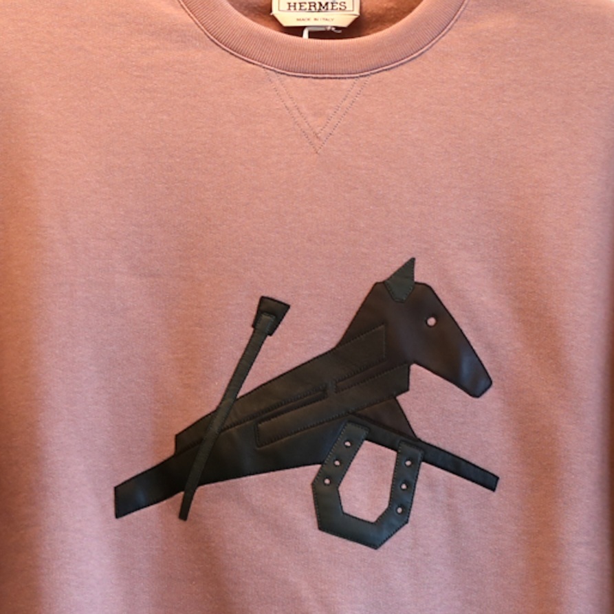 Hermès Crewneck sweater with leather