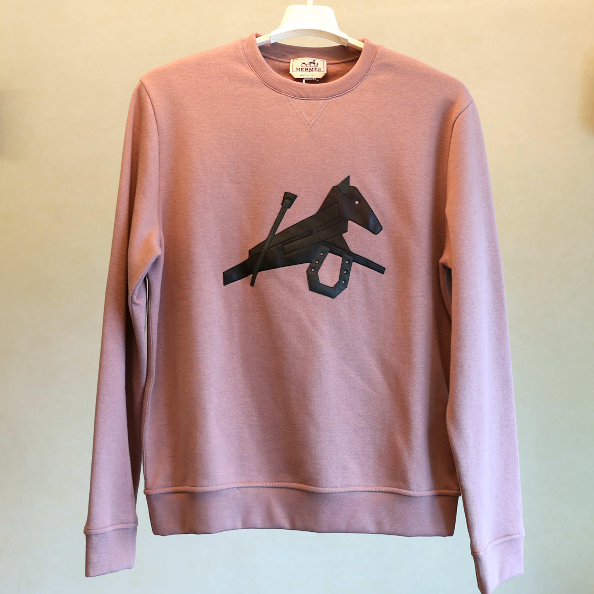 Hermès Crewneck sweater with leather