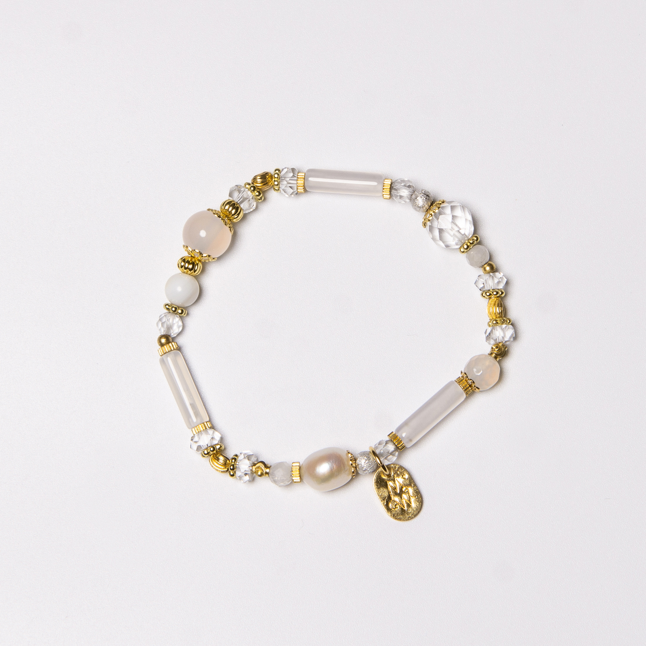 我就貴｜C1447白水晶白玉髓白月光手鍊