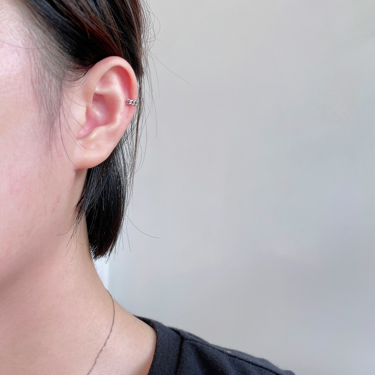 │簡約│個性鎖鏈 • 耳骨夾 • 純銀耳環 • 可碰水 • 抗過敏 S925