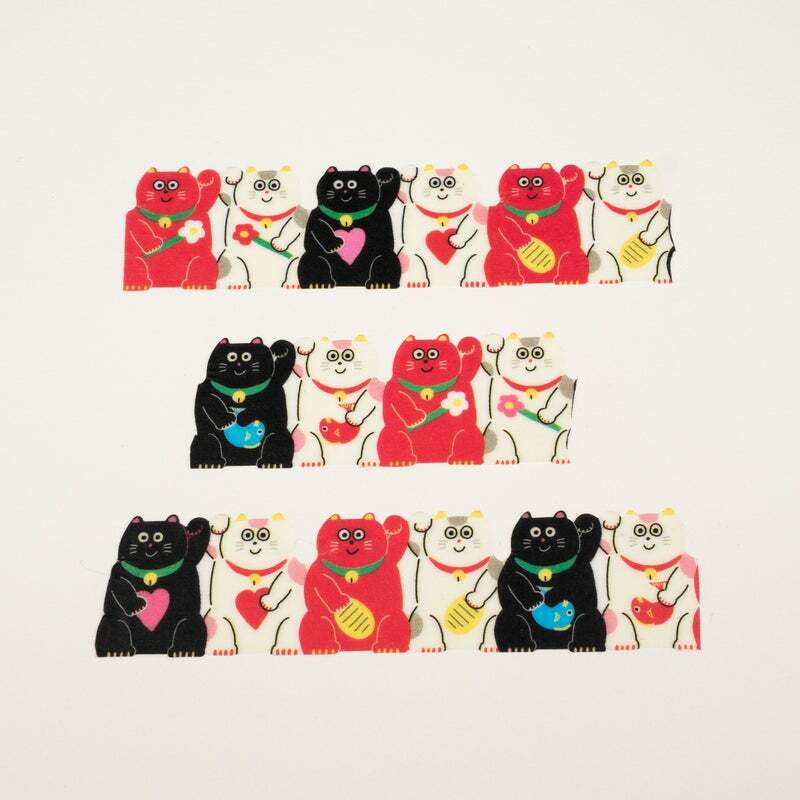 AIUEO - Masking tape Manekineko