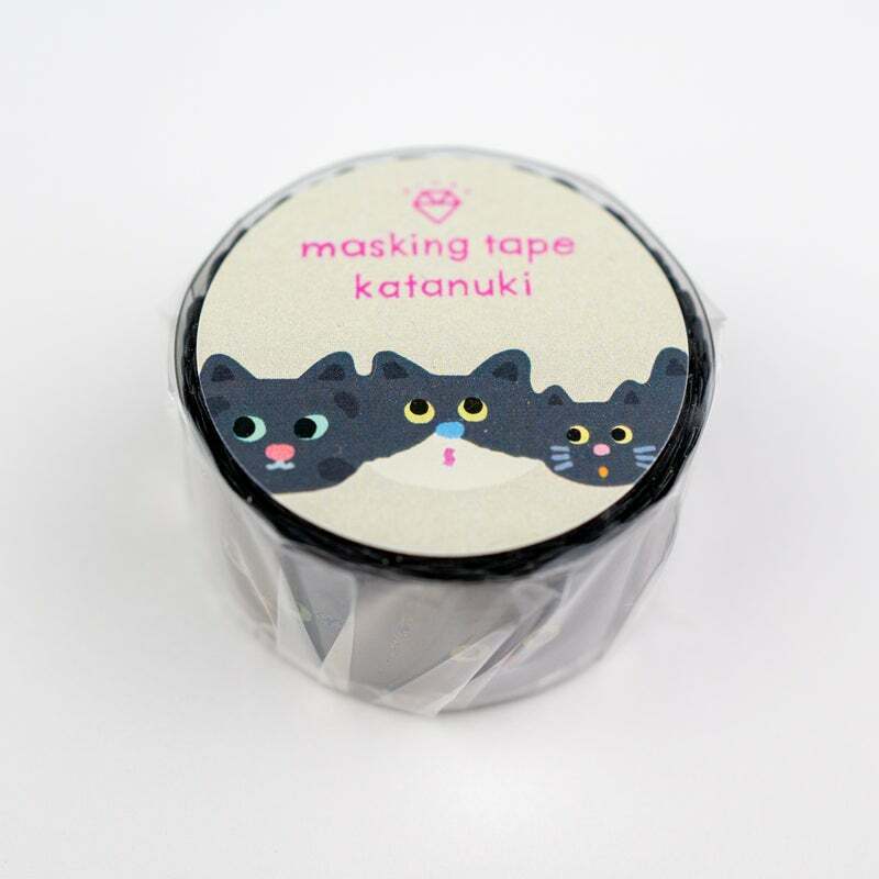 AIUEO - Masking tape cat face
