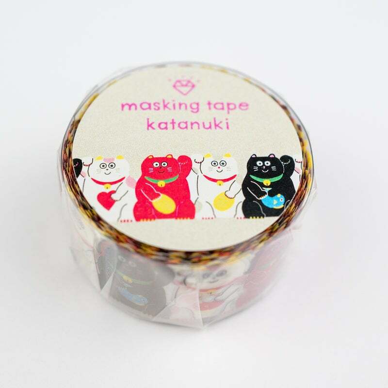 AIUEO - Masking tape Manekineko