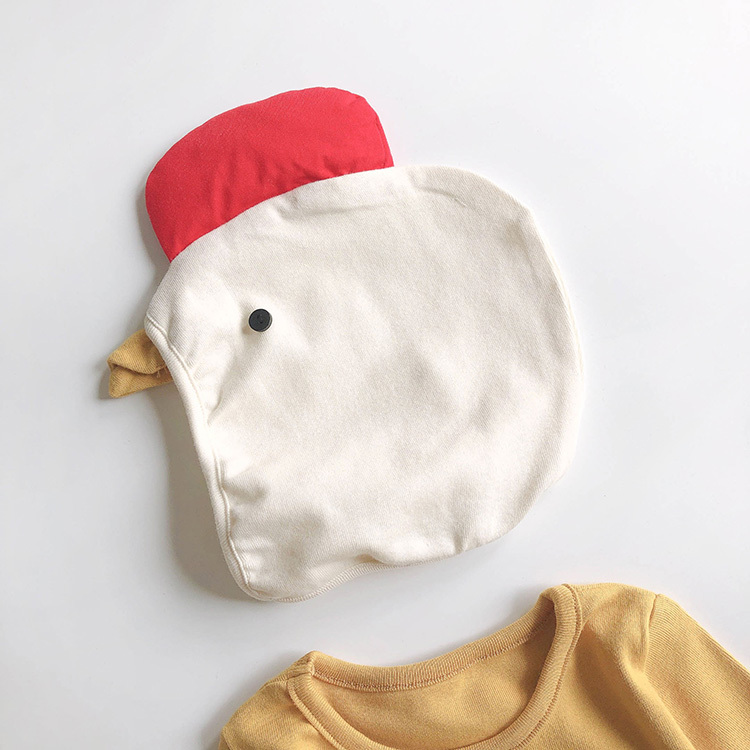 小雞長袖包屁衣｜含帽