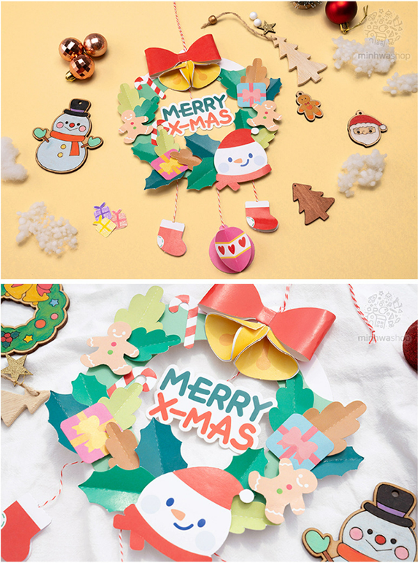 聖誕節diy韓式花環製作材料包 M399