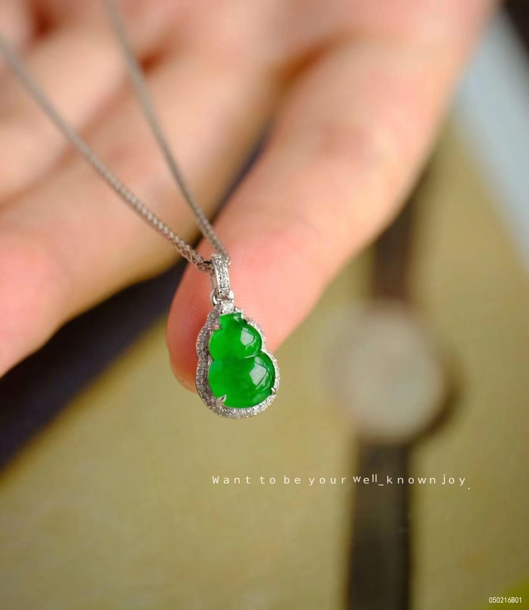 濃陽綠葫蘆吊墜, 天然翡翠A玉, 緬甸玉, Jade, Jadeite