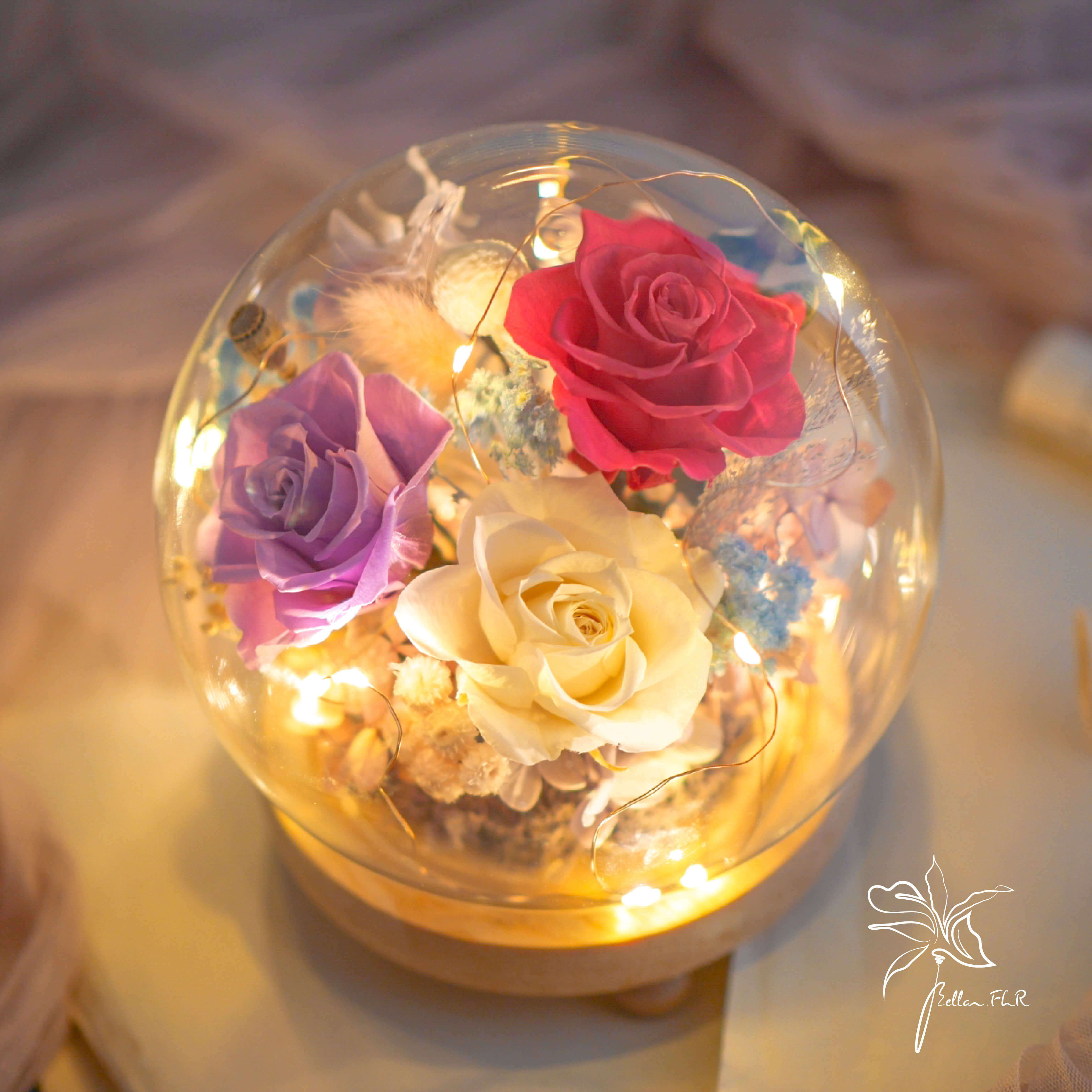 【我想給的溫柔】圓球玻璃花盅-中