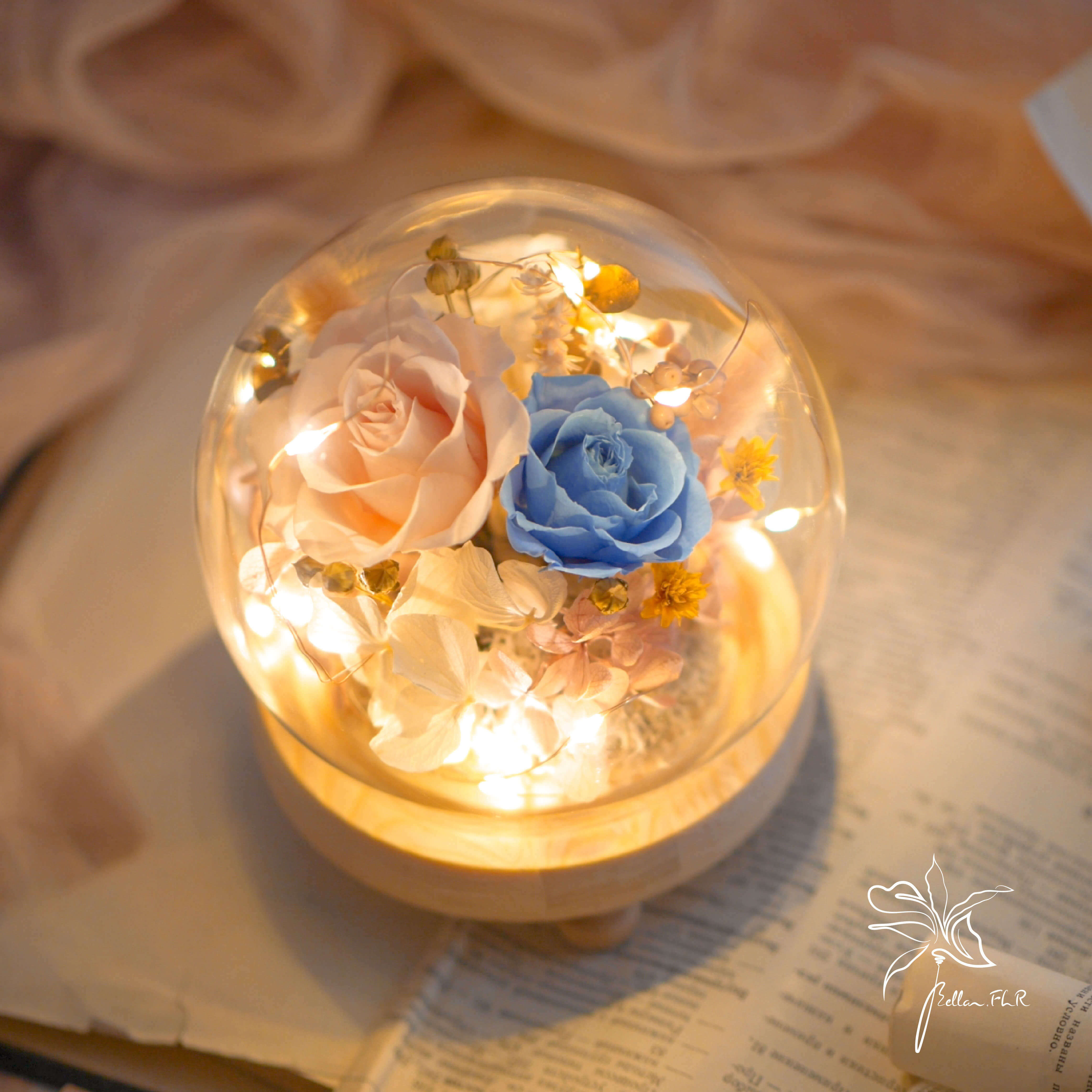 【手心裡的溫柔】圓球玻璃花盅-小