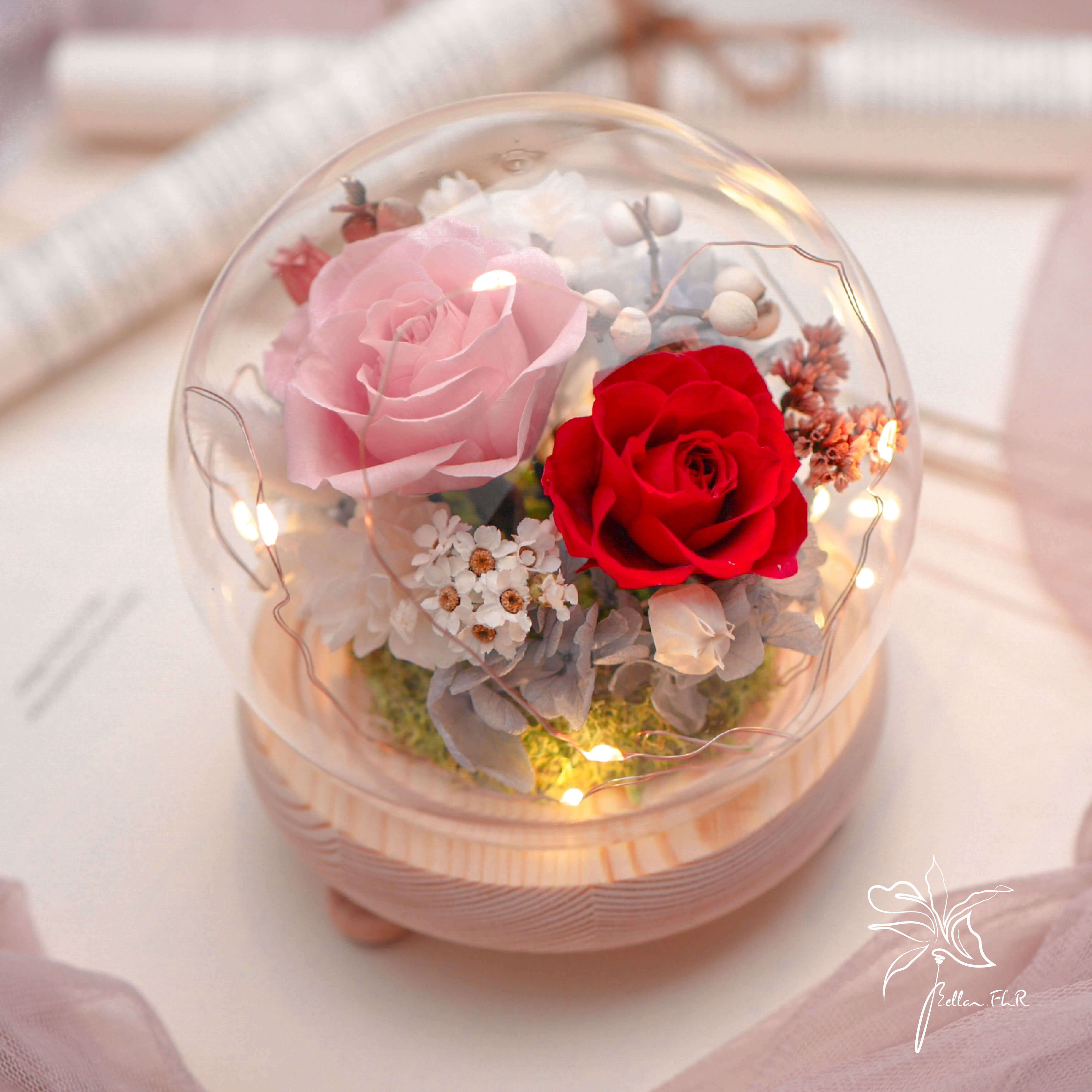 【心動的瞬間】圓球玻璃花盅-小