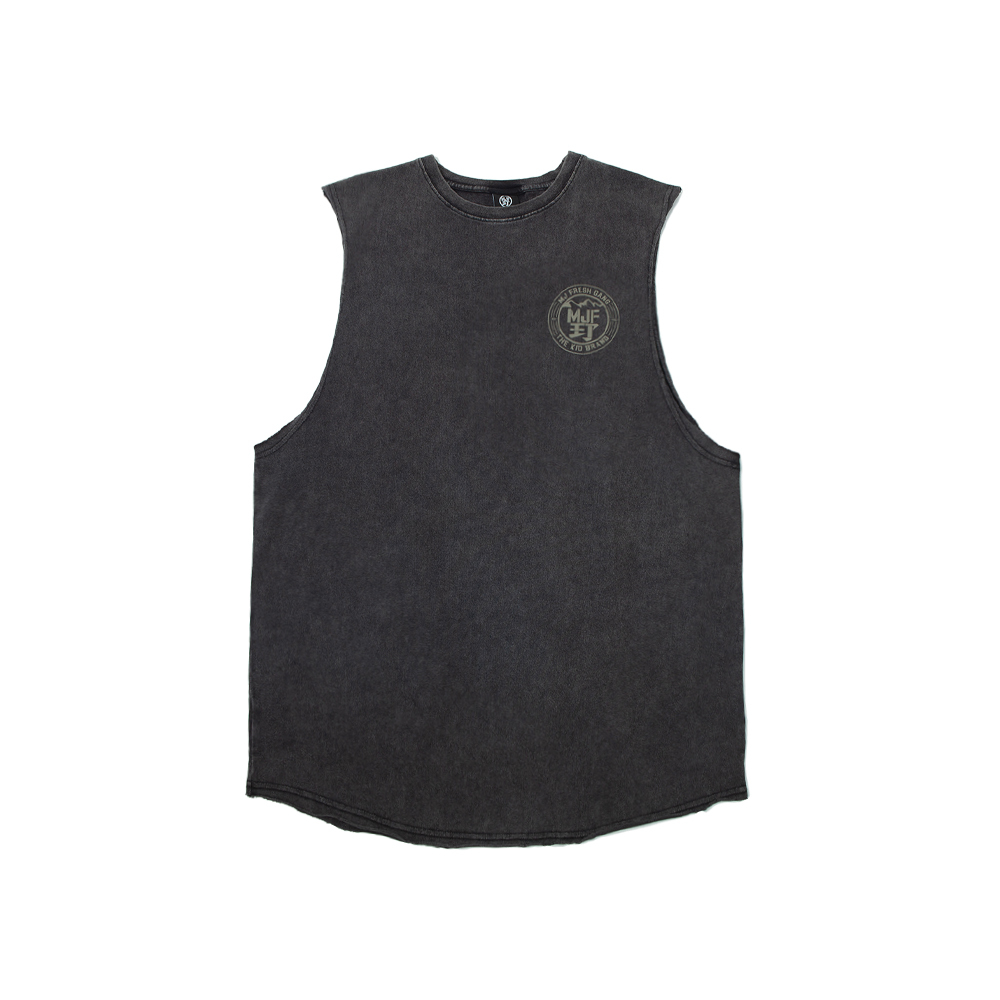 MJ Fresh x KID ® Mountain Forest Tank Top _ 2022聯名山脈森林背心 水洗黑