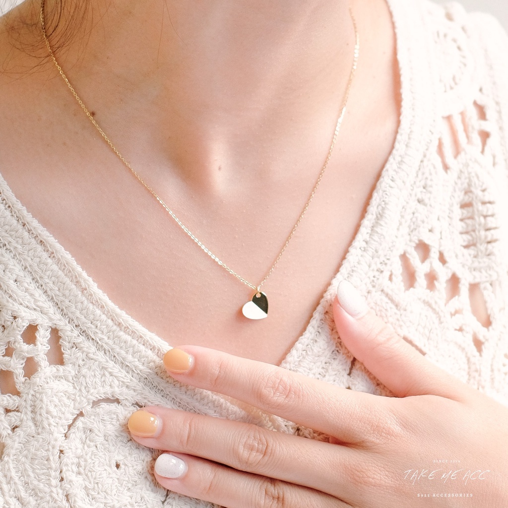 摺疊愛心｜純銀項鍊