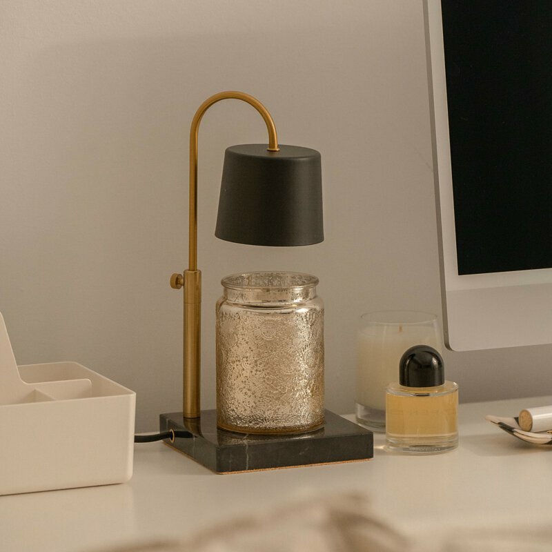 【暢銷推薦】HOOOME 可調升降大理石款 融蠟燈 香氛蠟燭暖燈（定時開關）