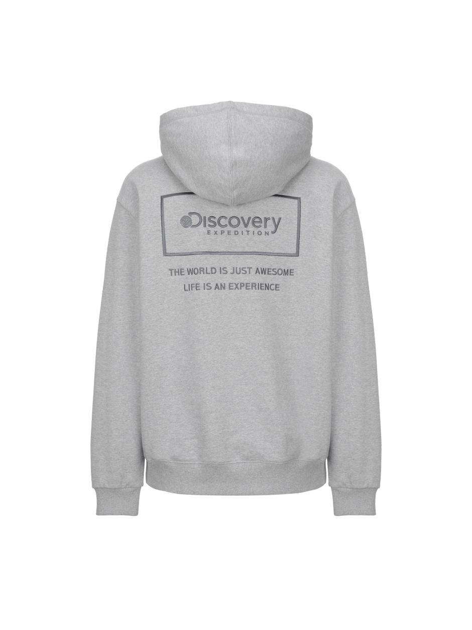 Discovery 方框LOGO 口袋帽T 灰色 男