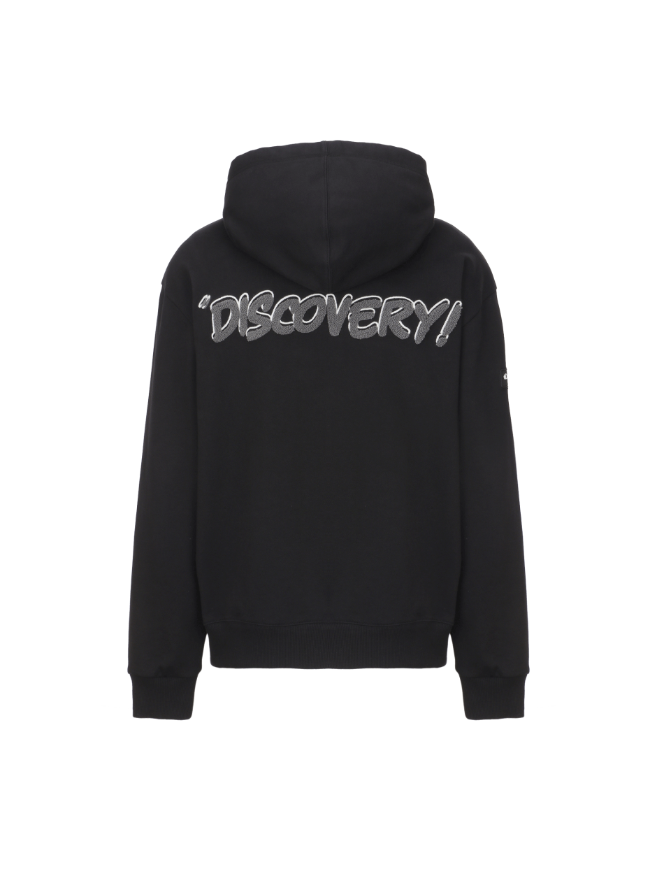 Discovery 背面刺繡LOGO 口袋帽T 黑色 男