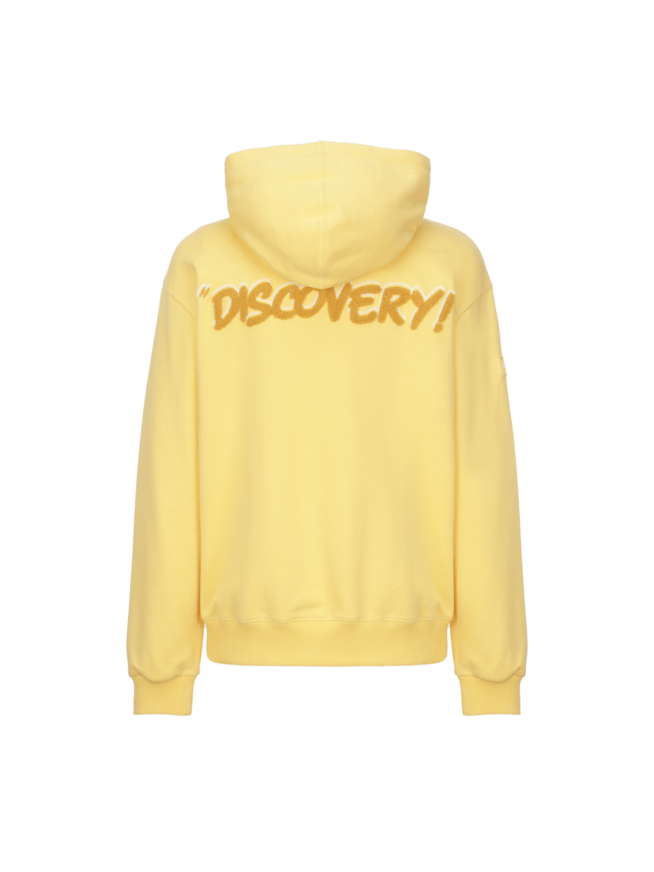 Discovery 背面刺繡LOGO 口袋帽T 黃色 男