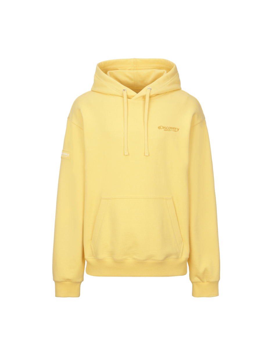 Discovery 背面刺繡LOGO 口袋帽T 黃色 男