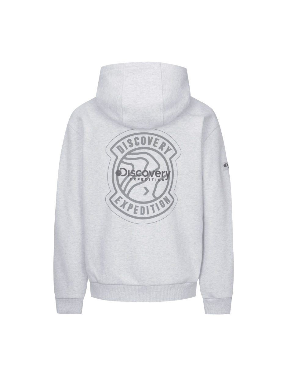 Discovery 背面大圖騰LOGO 口袋帽T 灰色 男