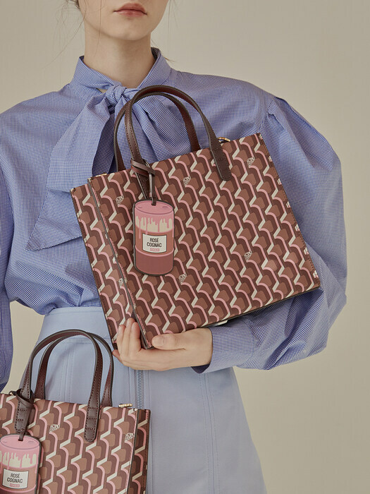 Cabas Monogram Day Tote Bag (S) - Rose Cognac