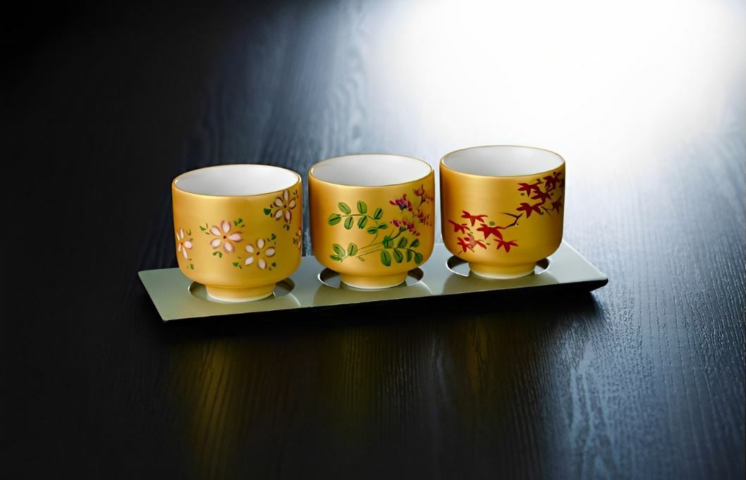 丸モ高木陶器(銀色)22㎝小型3穴裝塗多用途板