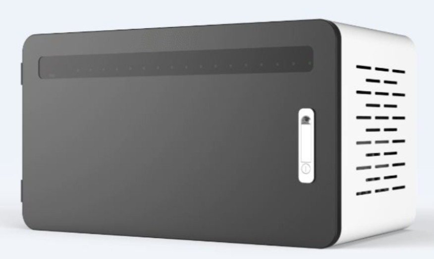 APC-E18 平板電腦充電櫃 18 bays (5V2A), Fanless, Smart 3 status colours LED, Cabinet lock, International Certification CE, FCC, RoHS, ISO, CCC,安全可靠 640mm(L) x 360mm(W) 370mm (H)
