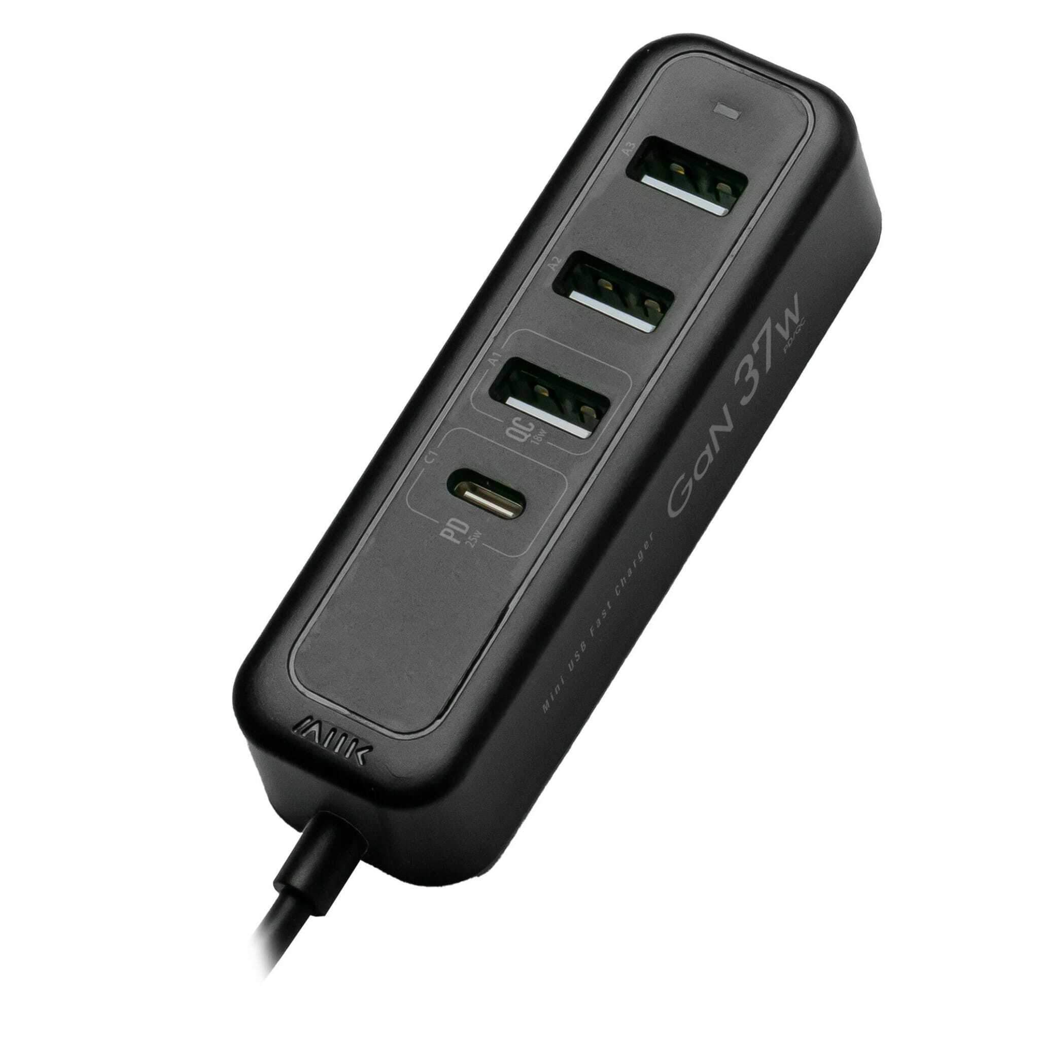 M2K 『 夾充 』GaN 37W夾枱迷你快速充電器 - 黑色