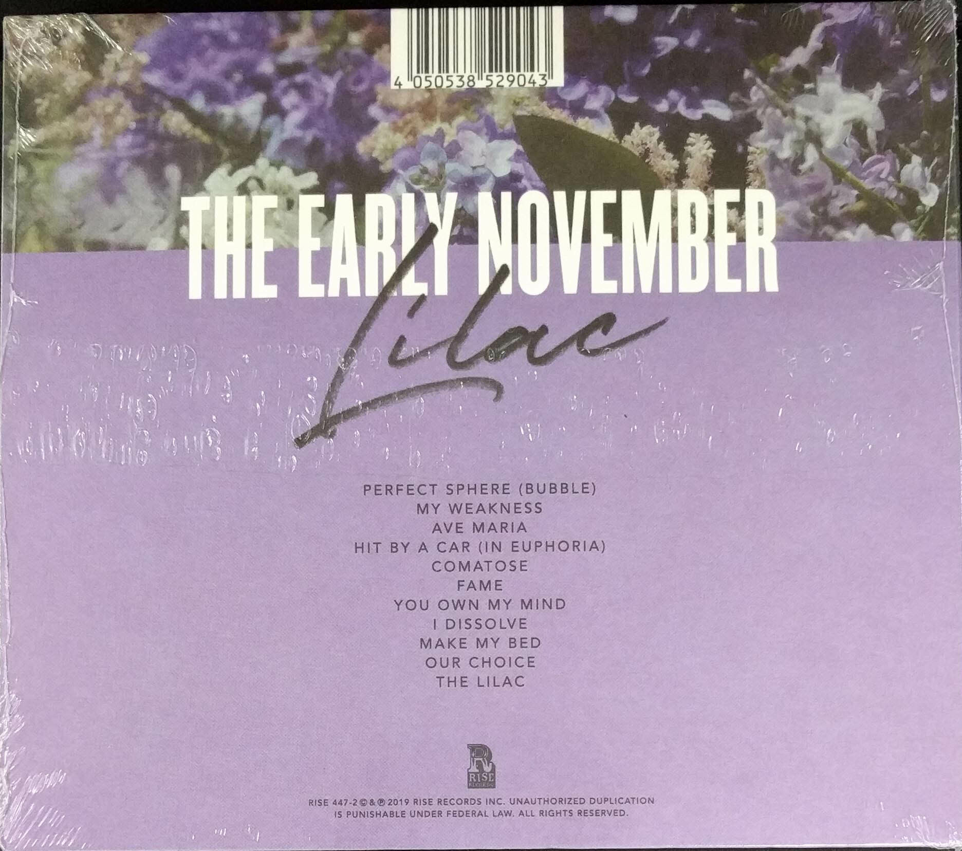 THE EARLY NOVEMBER-LILAC