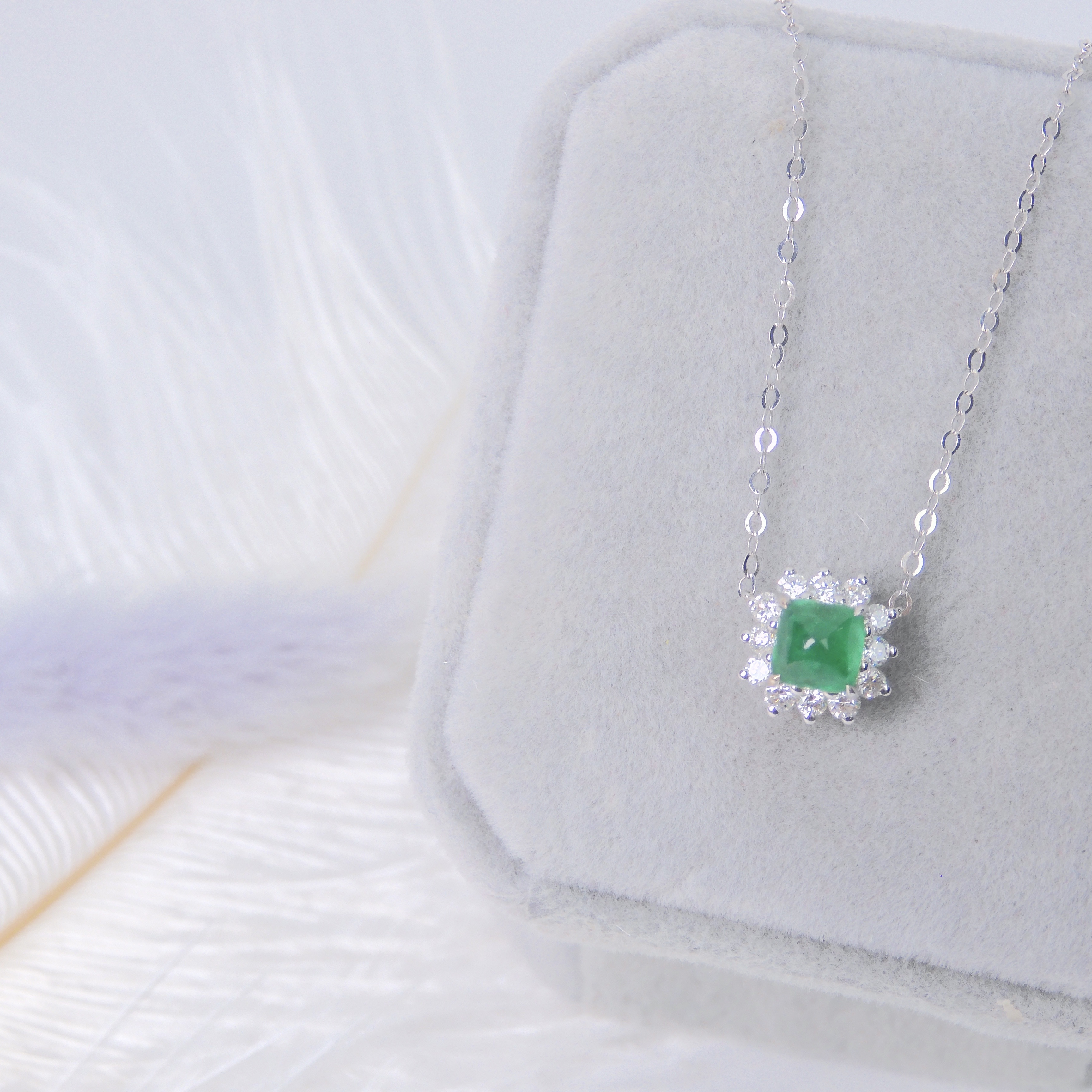 18K金 0.62ct 綠寶石項鏈