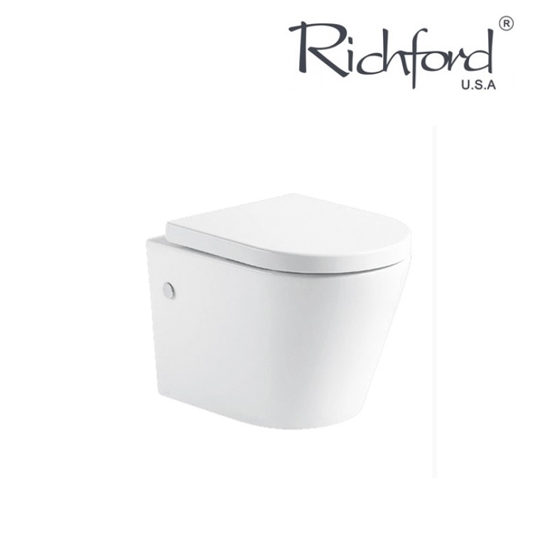 Richford R202 Wallhung Toilet w/ Slow Closing Seat Cover - Wels