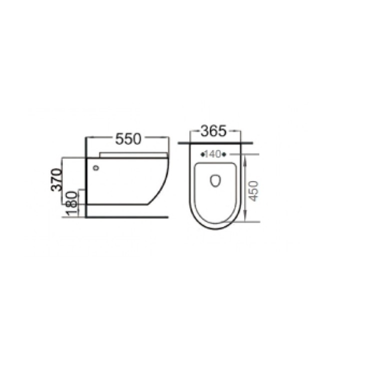 Richford R276 Wallhung Toilet w/ Slow Closing Seat Cover - Wels