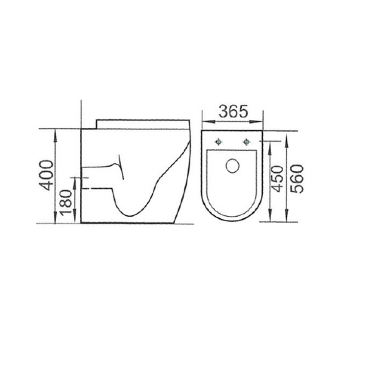 Richford R276B Back to Wall Toilet w/ Slow Closing Seat Cover - Wels