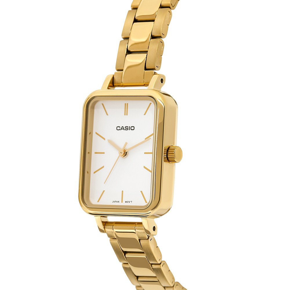 Casio LTP-V009G-7E 21mm 金白 女裝鋼帶錶 小方錶