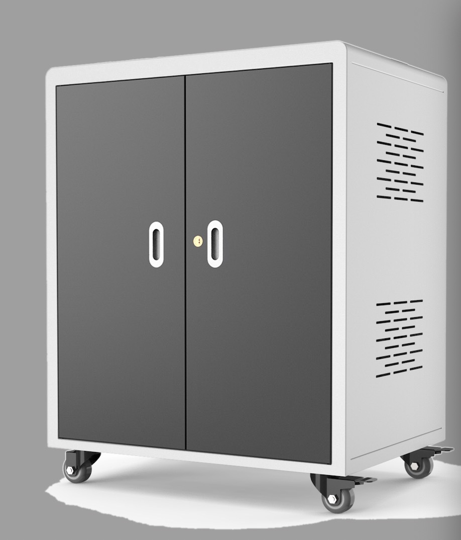APC-E36 Tablet iPad 充電車 36 bays (5V2A), Cooling fan, Smart 3 status colours LED,  medical ultra-quiet universal wheels, Cabinet lock, International Certification CE, FCC, RoHS, ISO, CCC, 710 mm (L) x 450mm (W) x 890mm (H)