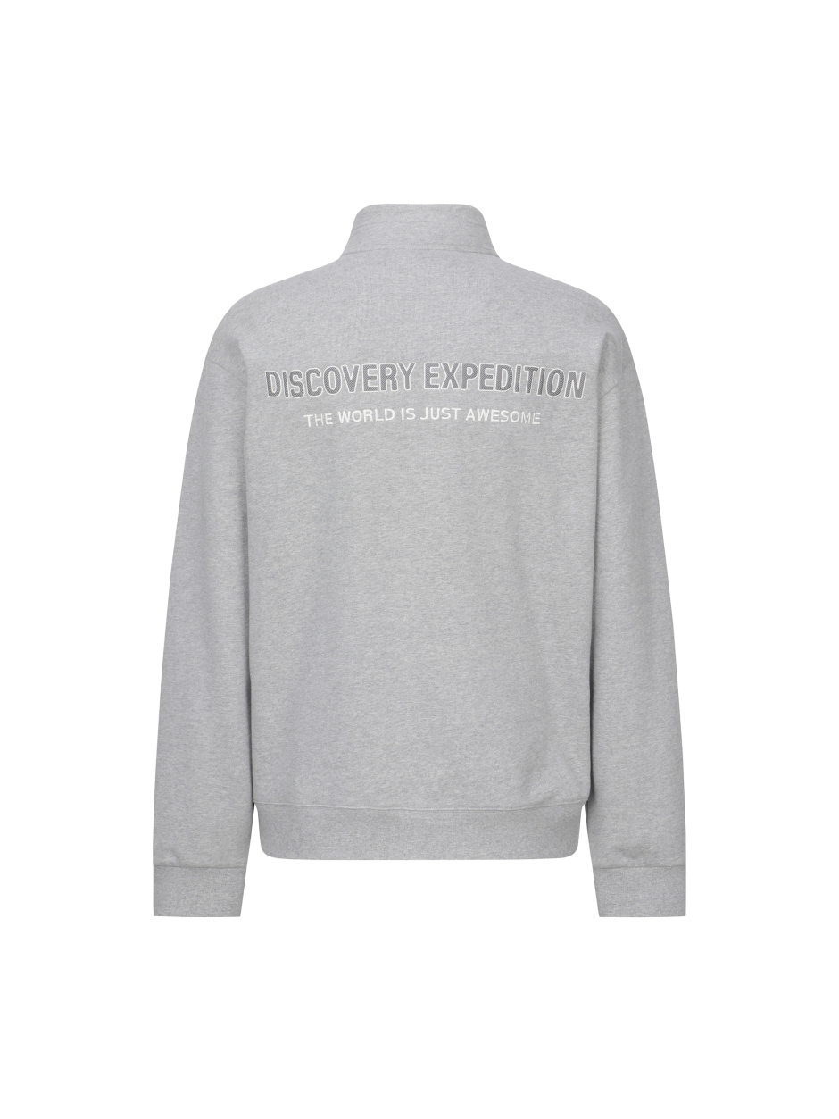 Discovery  Awesome 半拉鍊 帽T 長袖 灰色 男