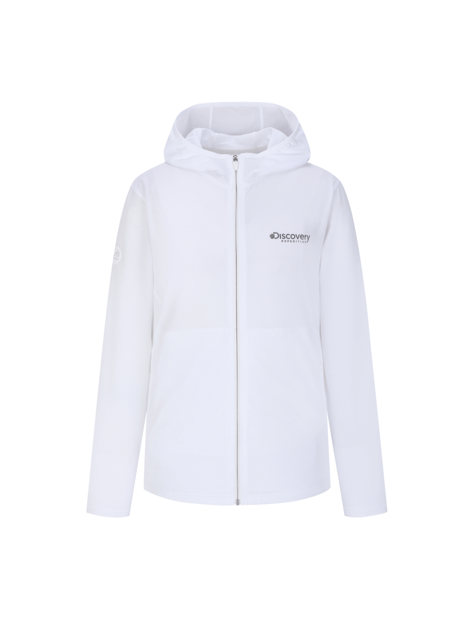 Discovery  網狀透氣 連帽外套 夾克 白色 男