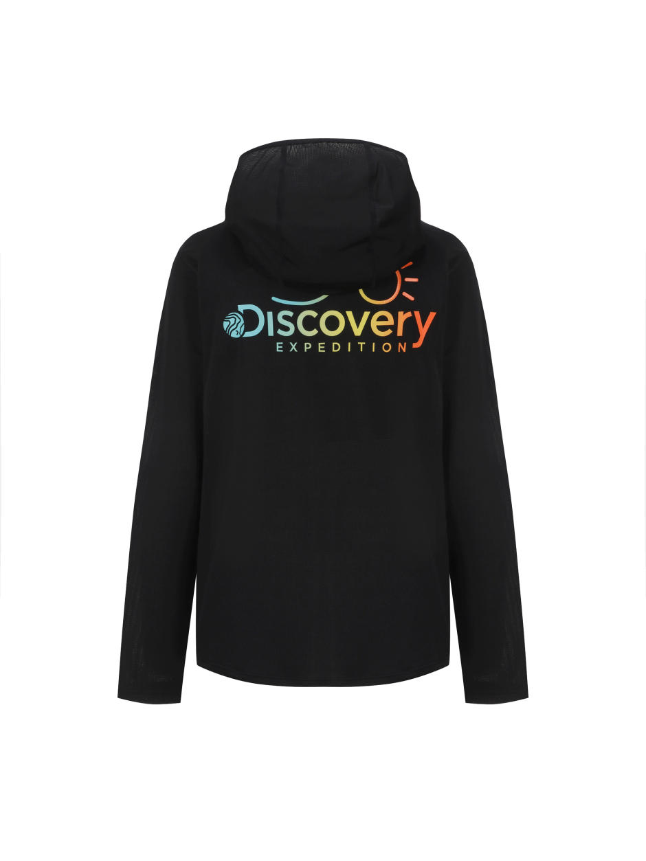 Discovery  網狀透氣 連帽 外套 夾克 黑色 男