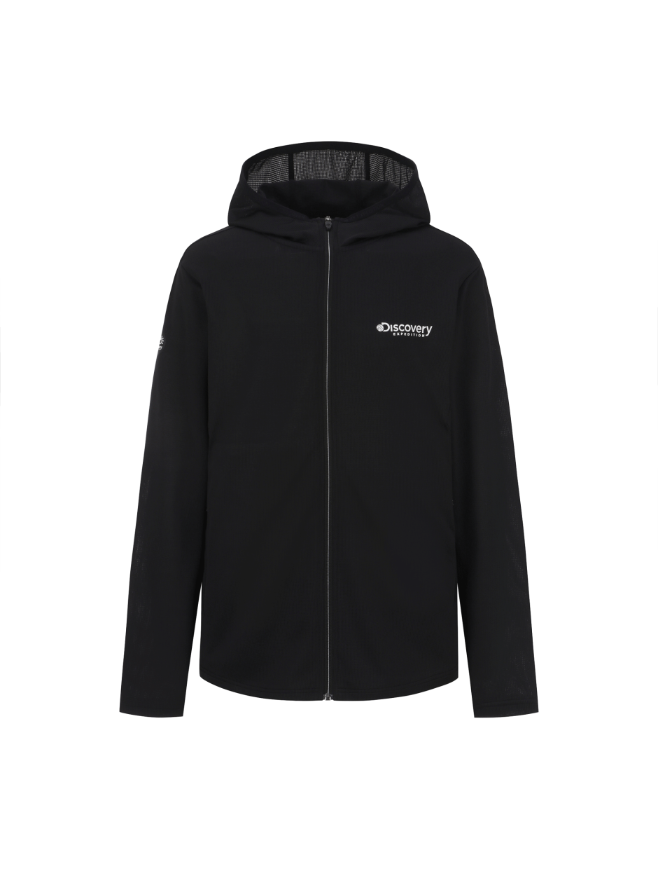 Discovery  網狀透氣 連帽 外套 夾克 黑色 男