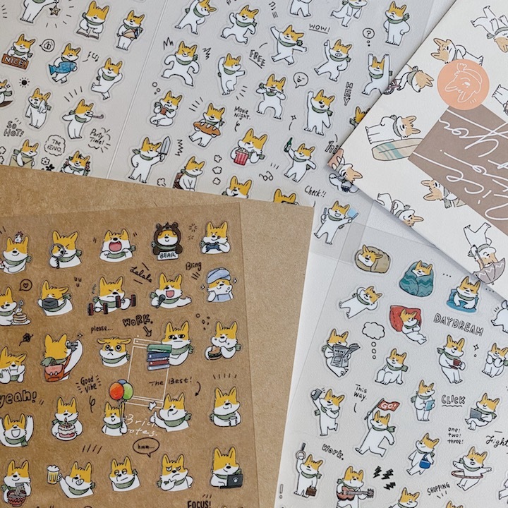 狗勾小貼紙 4入貼紙包｜OURS 森林好朋友